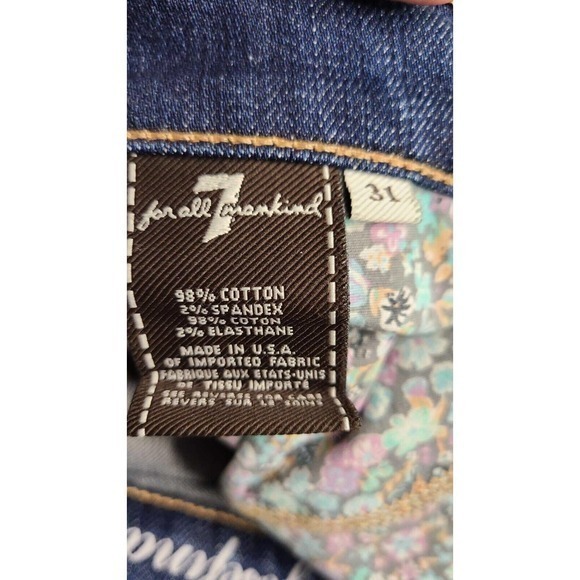 7 for all ManKind Cropped Josefina Size 31 - Picture 3 of 6